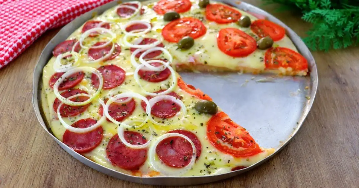 Pizza caseira fácil, barata e pronta em minutos!...