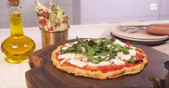 Pizza: Pizza de Frango Com Massa de Batata-Doce